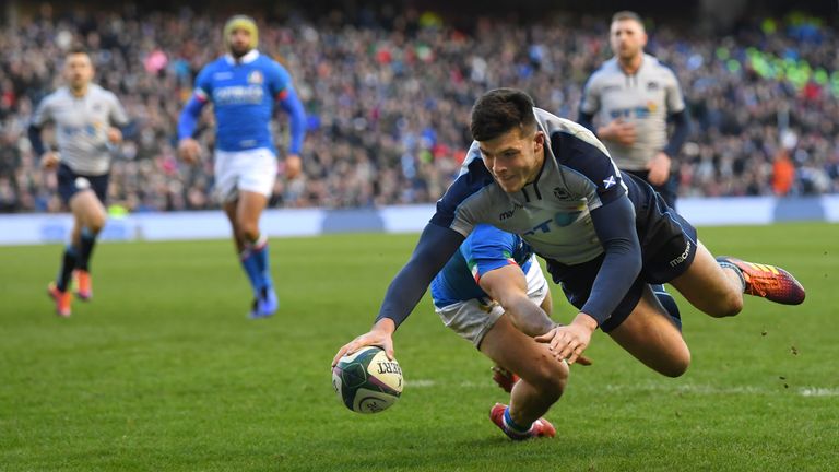 Blair Kinghorn has dropped to the Scotland bench despite his hat-trick against Italy