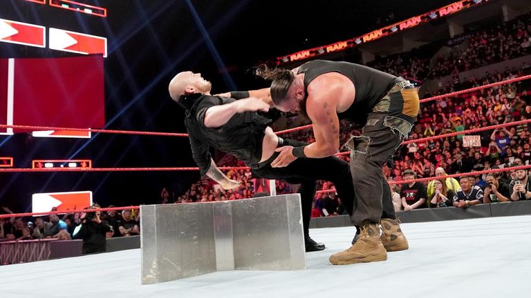 Braun Strowman badured both Baron Corbin and Drew McIntyre of "getting these hands" in Raw