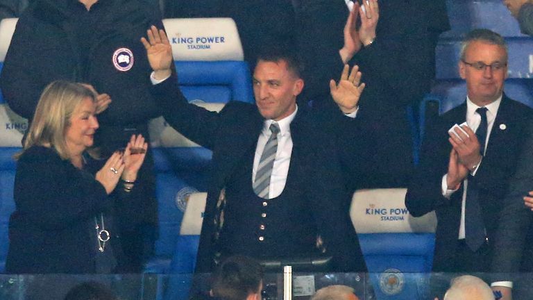 Brendan Rodgers was in the stands for Leicester's win over Brighton on Tuesday - their first since New Year's Day
