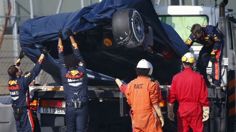 Pierre Gasly set Red Bull's fastest lap of winter, but crashed on his 65th lap