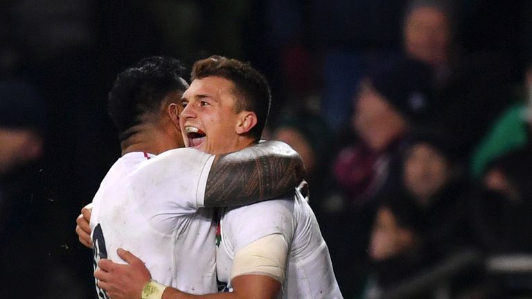 Henry Slade notched two tries as England ensured Ireland lost a home Six Nations Test for the first time since 2013