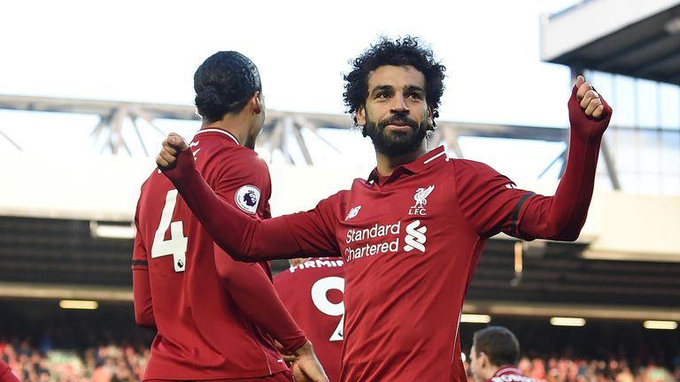 Mohamed Salah scored his 17th Premier League of the season against Bournemouth