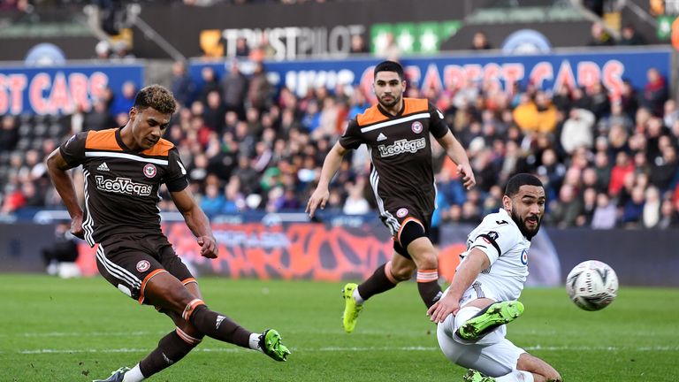 Ollie Watkins had given Brentford a first-half lead at Swansea