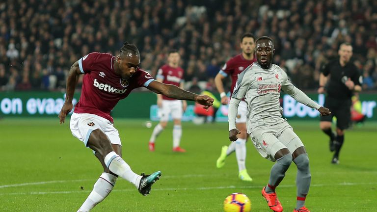 Michail Antonio escaped from Naby Keita for West Ham's goal