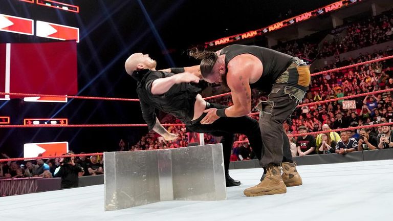 Braun Strowman ensured both Baron Corbin and Drew McIntyre 'got these hands' on last night's Raw