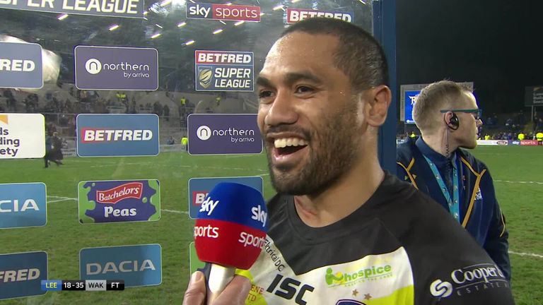 Wakefield's man of the match Bill Tupou chats to Sky Sports after his side's 35-18 win at Leeds 