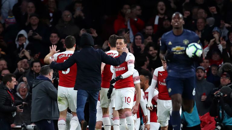 Image result for pitch invader arsenal manchester united