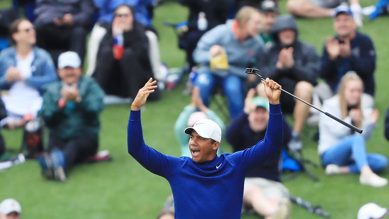 Jhonattan Vegas holed the longest putt on the 17th