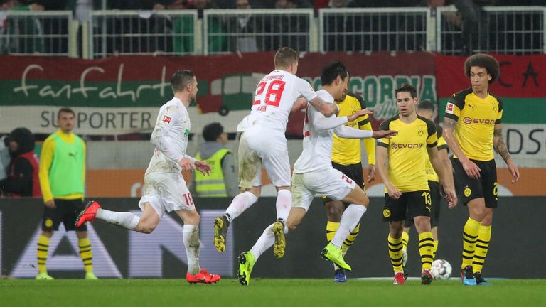 Ji Dong-won scored twice against his former club for relegation-threatened Augsburg