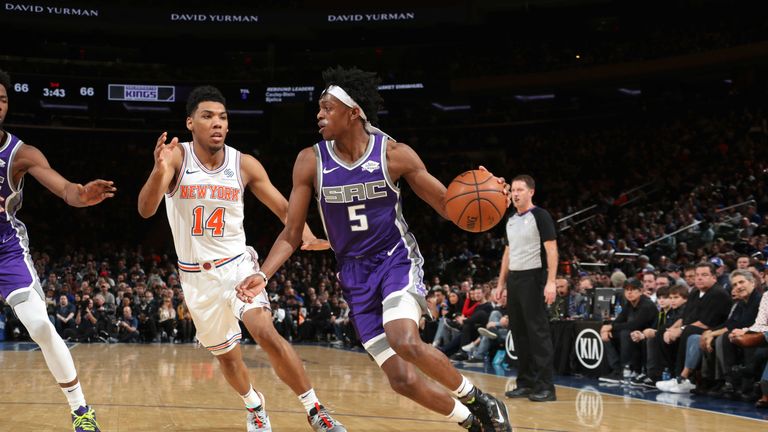 Highlights of the Sacramento Kings' visit to the New York Knicks in Week 21 of the NBA.