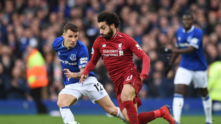 Mo Salah during Liverpool's Premier League match at Everton