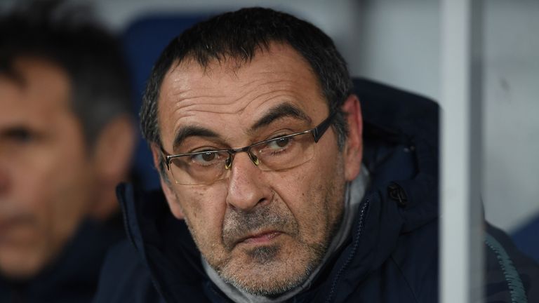 Sarri's Chelsea is currently sixth, three points from the Champions League places