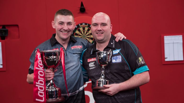 Nathan Aspinall (L) defeated Cross in Sunday's final