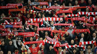 Liverpool fans during the game against Porto at Anfield on Tuesday
