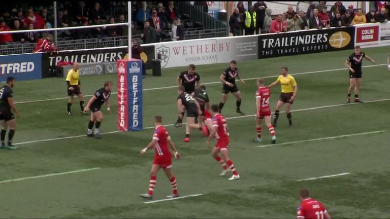 Watch the match highlights of Salford Red Devils' victory on the road