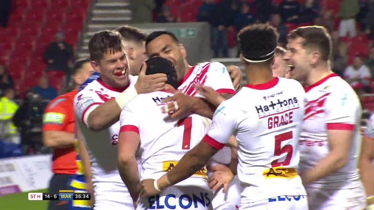 Highlights as St Helens returned to winning ways with a comfortable victory over Warrington Wolves in a top-of-the-table clash at the Totally Wicked Stadium