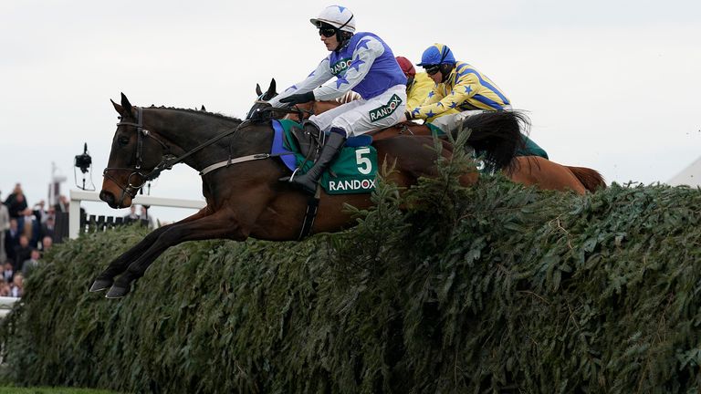 Paul Townend riding Cadmium clear the Chair at Aintree
