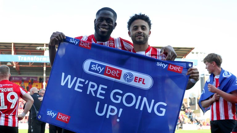 John Akinde, left, is one of four Lincoln players picked in the Team of the Year