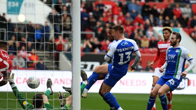Wigan's Anthony Pilkington netted a 93rd-minute equaliser at Ashton Gate
