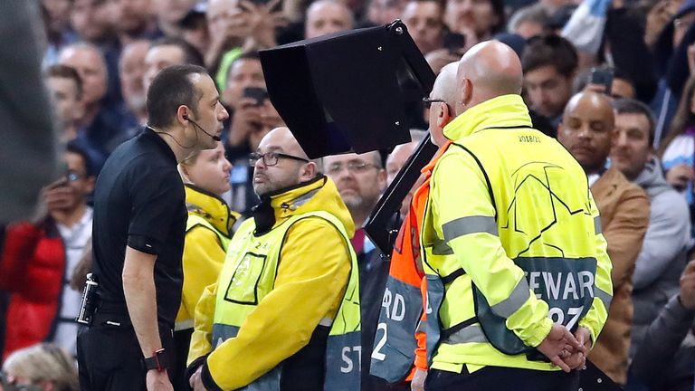 Cuneyt Cakir ruled out Sterling's late goal after checking VAR