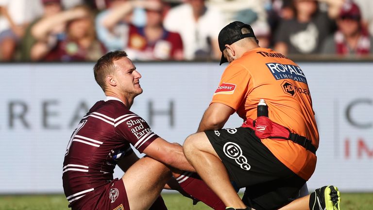 Daly Cherry-Evans receiving treatment for his injury