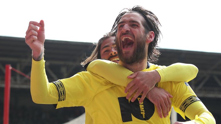 Blackburn Rovers' Danny Graham celebrates scoring his side's second goal against Nottingham Forest