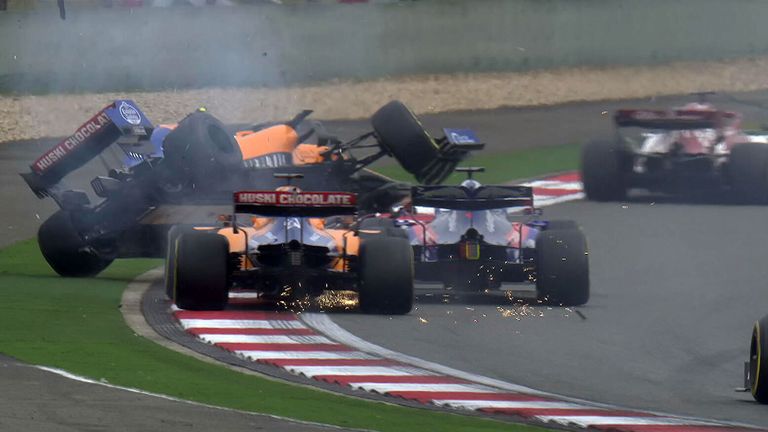 Daniil Kvyat hit both McLarens on the opening lap of the Chinese GP