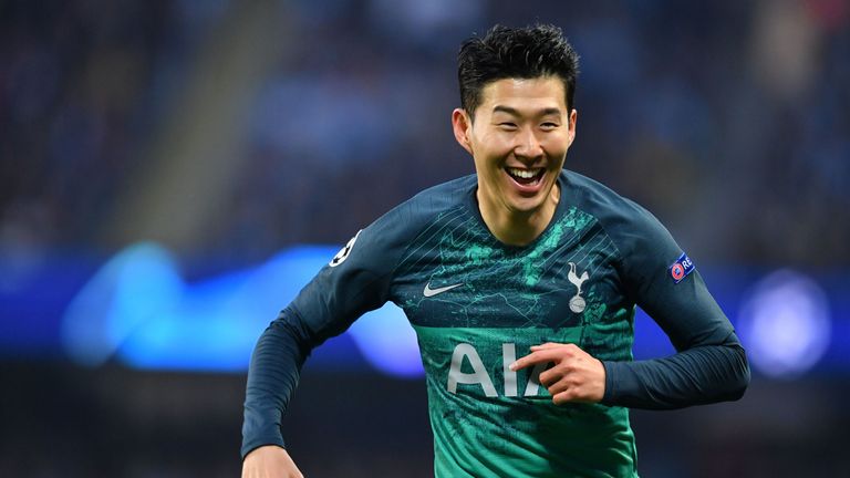 Heung-Min Son scored twice in a whirlwind first half at the Etihad