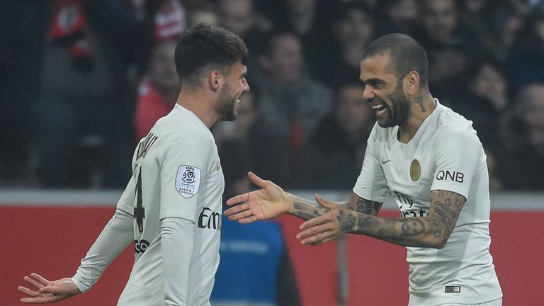 Juan Bernat scored the only goal for PSG - and was also sent off