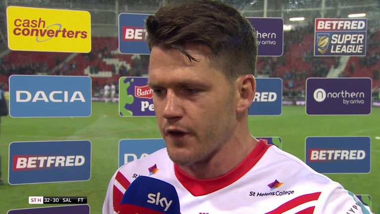 Hat-trick scorer Lachlan Coote was named man of the match as St Helens snatched a win late on over Salford Red Devils in Super League on Friday evening.