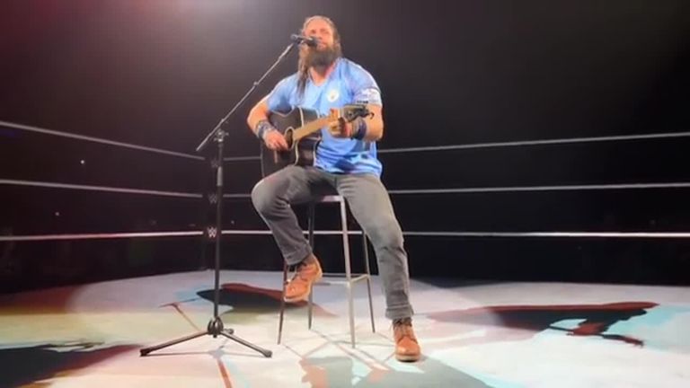 Elias didn't help the mood of the Liverpool fans at a WWE event in the city hours after the Premier League finished, performing a song wearing a Manchester City shirt!