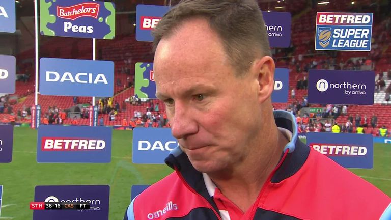 St Helens head coach Justin Holbrook speaks to Sky Sports after his side's victory over Castleford