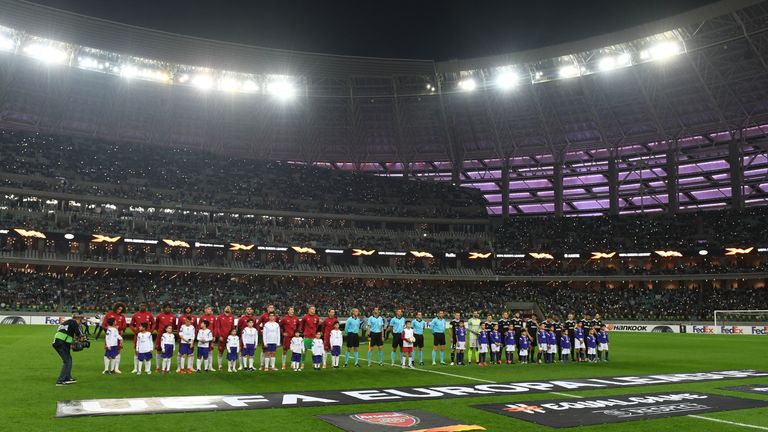 Arsenal travelled to Azerbaijan to face Quarabag FK in the Europa League group stage