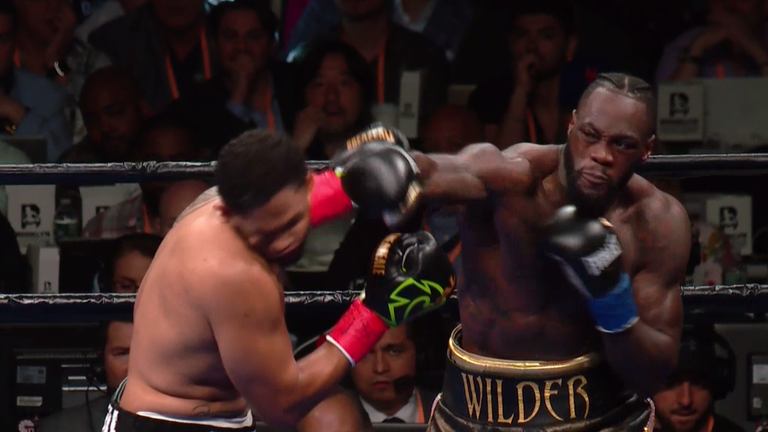 Wilder lands a huge right hand to end Breazeale's title challenge in the first round