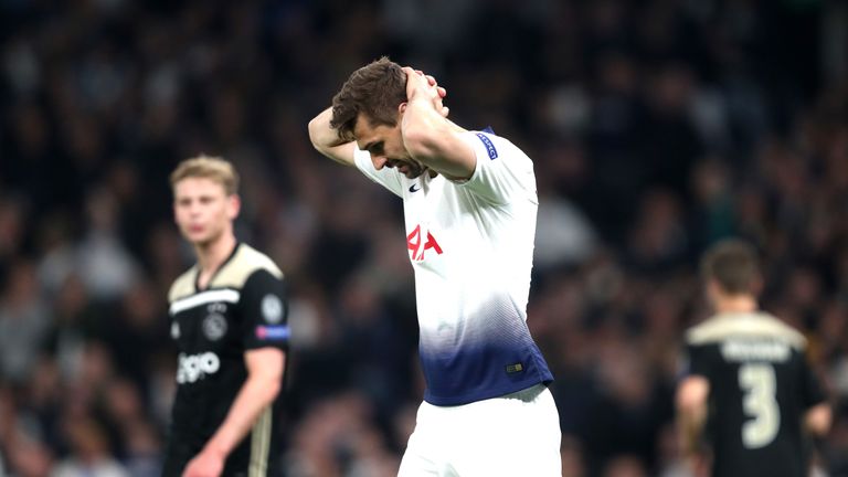 Fernando Llorente was unable to prevent Tottenham's defeat to Ajax