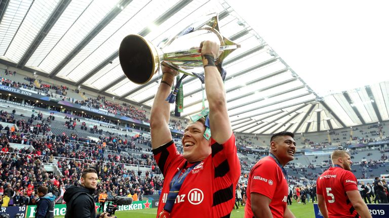 Liam Williams enjoying the celebrations at St James' Park