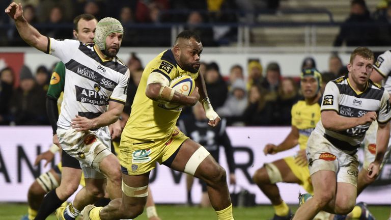 Peceli Yato scored in Clermont's win over La Rochelle in January in the Top 14