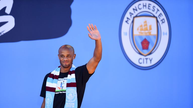 Kompany bade farewell to the City fans at an open-top bus parade on Monday
