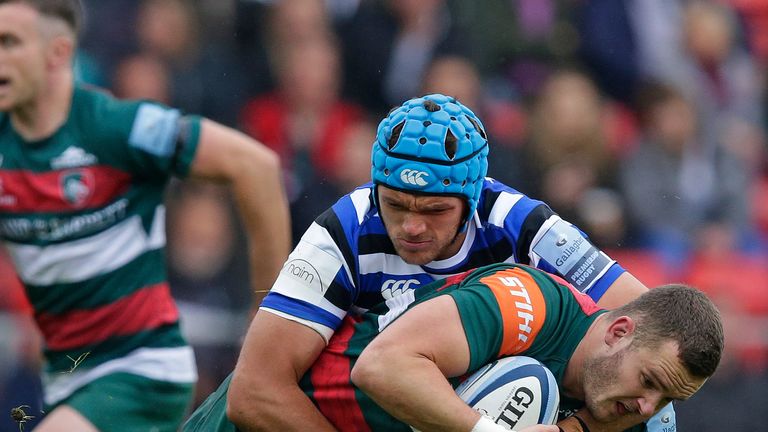 Zach Mercer starred in both attack and defence for Bath against Leicester