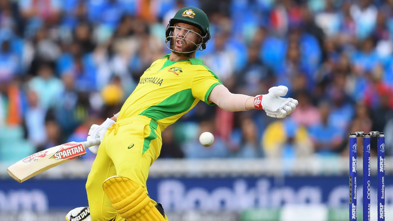 david-warner-fifth-batsman-at-world-cup-to-survive-with-bails-not