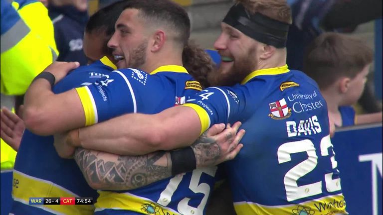 Watch all of the tries as Warrington overcame Catalans Dragons 34-4 at home in Super League.