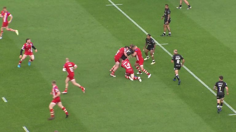 Watch all of the key moments as Hull FC held on for victory in a fiery clash with Salford