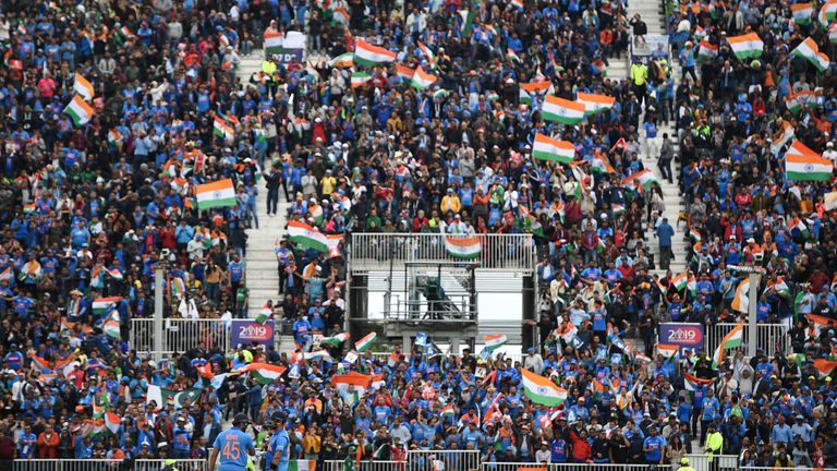 India fans made up around 90 per cent of the crowd at Old Trafford