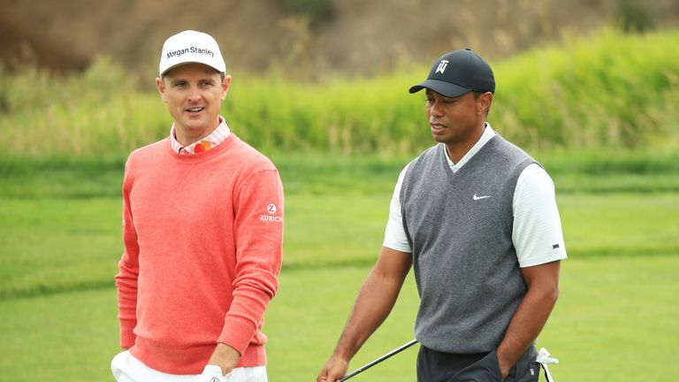 Woods was upstaged by playing-partner Justin Rose