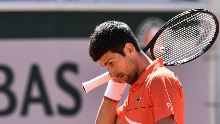 Djokovic cut a forlorn figure at times in the match