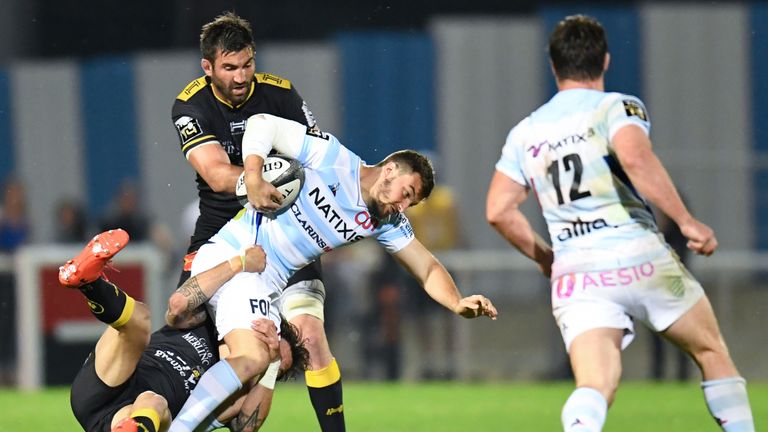 La Rochelle (black) saw off Racing 92 in the Top 14 play-offs