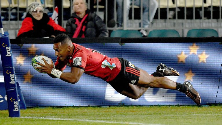 Sevu Reece was one of the try-scorers for the Crusaders in their semi-final win over the Hurricanes