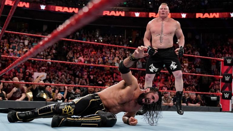 Brock Lesnar left Seth Rollins beaten and bloodied but did not cash in his Money In The Bank briefcase