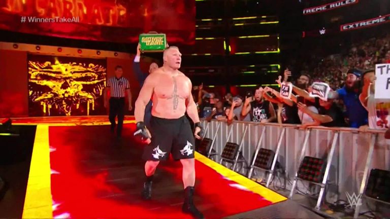 After months of speculation, Brock Lesnar finally cashed in his Money in the Bank briefcase after Seth Rollins and Becky Lynch’s brutal 'winners take all' match at Extreme Rules