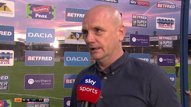 Leeds Rhinos head coach Richard Agar chats to Sky Sports after his side's 18-10 win at Castleford